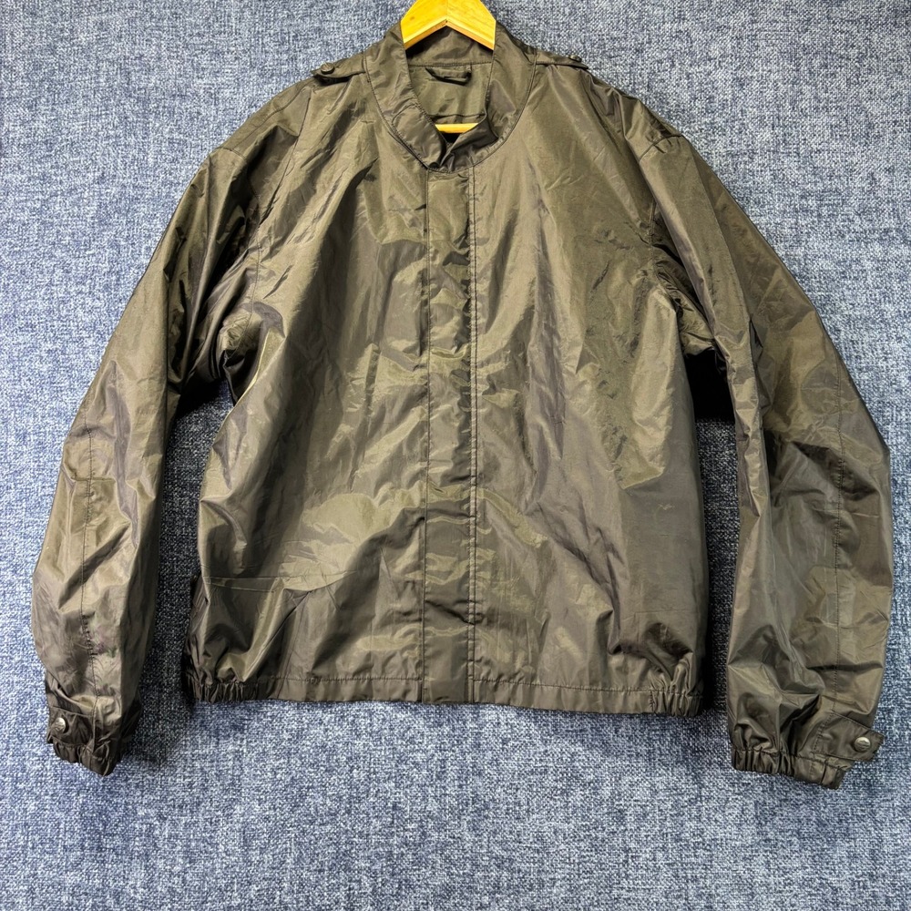 Harley-Davidson Windbreaker Jacket Mens Large Black Polyester Regular Epaulets